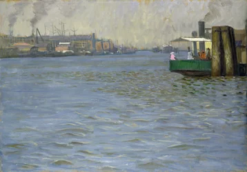 Sonntagsatmosphäre an der Elbe, St. Paul Landungsbrücke, 1901